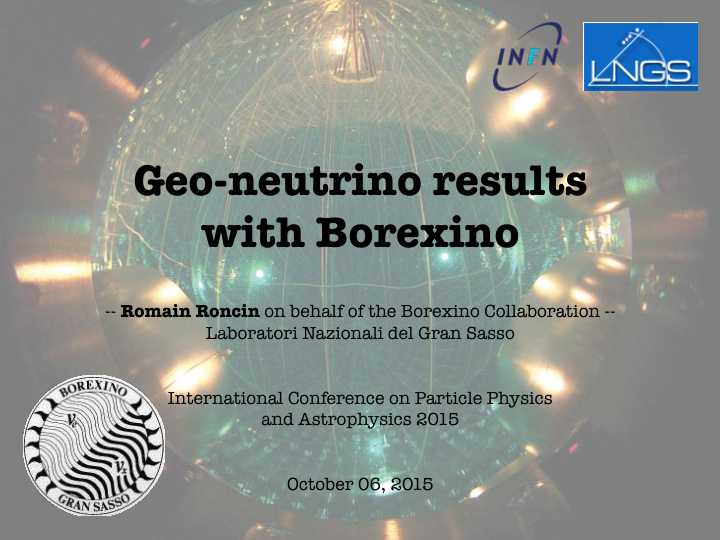 geo neutrino results with borexino
