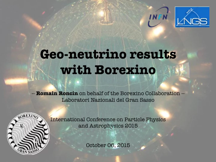 geo neutrino results with borexino