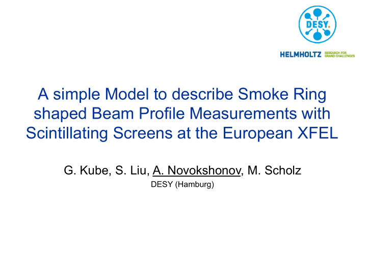 a simple model to describe smoke ring