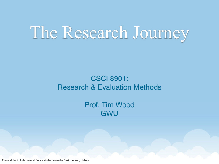 the research journey