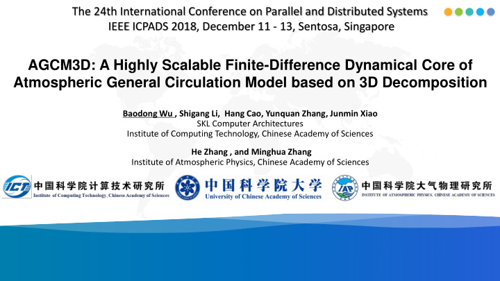 atmospheric general circulation model based on 3d