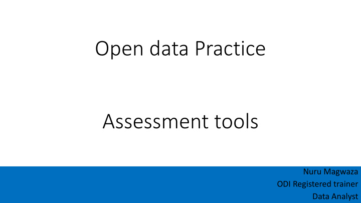 open data practice assessment tools