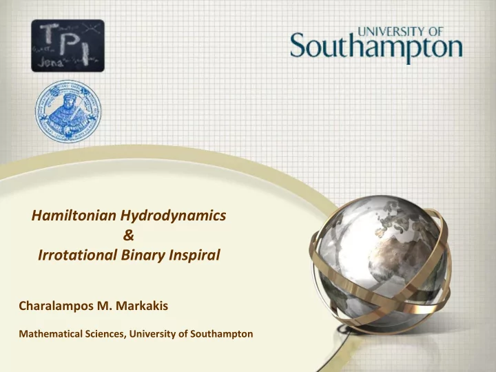 hamiltonian hydrodynamics irrotational binary inspiral