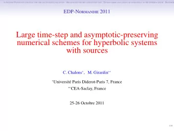 Large time-step and asymptotic-preserving  numerical schemes for hyperbolic systems  with sources
