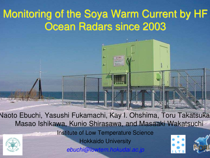 monitoring of the soya warm current by hf ocean radars