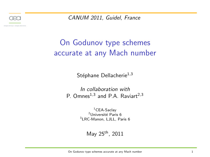 on godunov type schemes accurate at any mach number