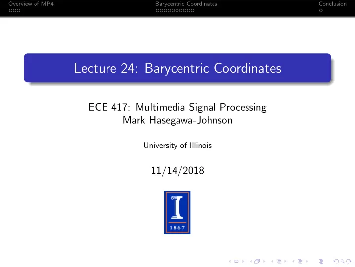 lecture 24 barycentric coordinates
