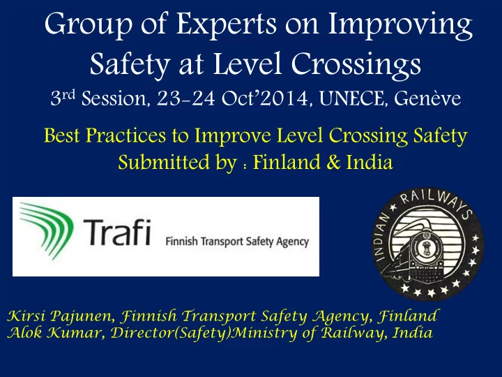 group of experts on improving