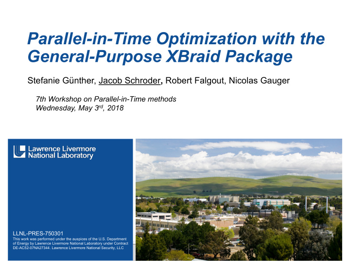parallel in time optimization with the general purpose