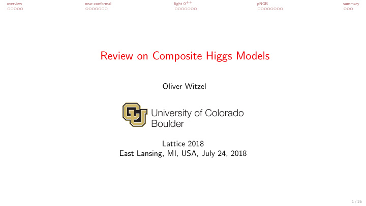 review on composite higgs models