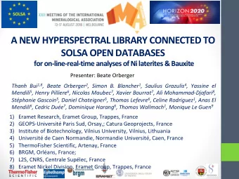 A NEW HYPERSPECTRAL LIBRARY CONNECTED TO  SOLSA OPEN DATABASES  for on-line-real-time analyses of