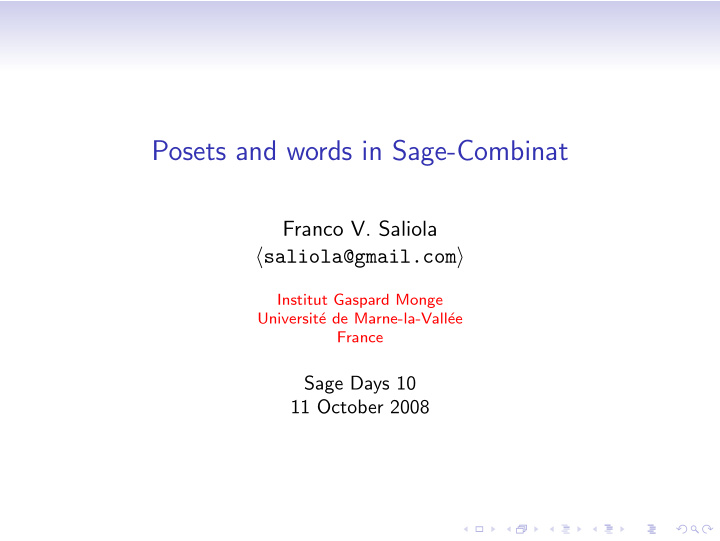 posets and words in sage combinat