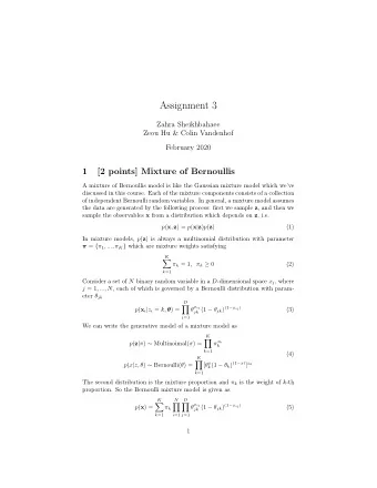 Assignment 3  Zahra Sheikhbahaee  Zeou Hu &amp; Colin Vandenhof  February 2020  1  [2 points]