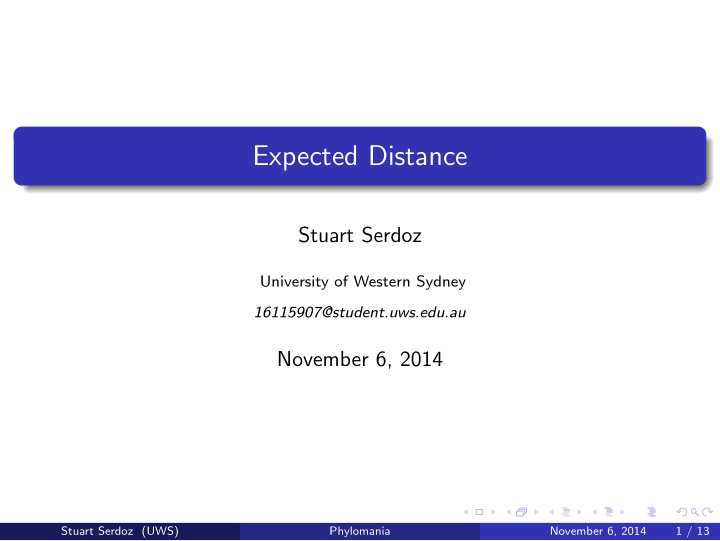 expected distance