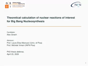 Theoretical calculation of nuclear reactions of interest  for Big Bang Nucleosynthesis  Candidate: