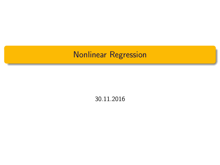 nonlinear regression