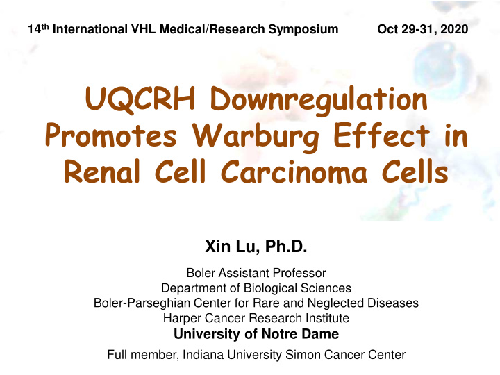 uqcrh downregulation promotes warburg effect in renal