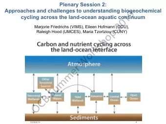 9  1  cycling across the land-ocean aquatic continuum  0  2  Marjorie Friedrichs (VIMS), Eileen