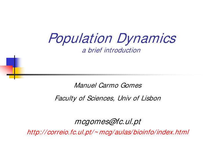 population dynamics