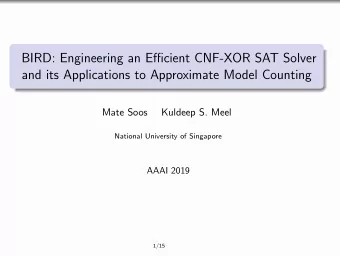 BIRD: Engineering an Efficient CNF-XOR SAT Solver  and its Applications to Approximate Model