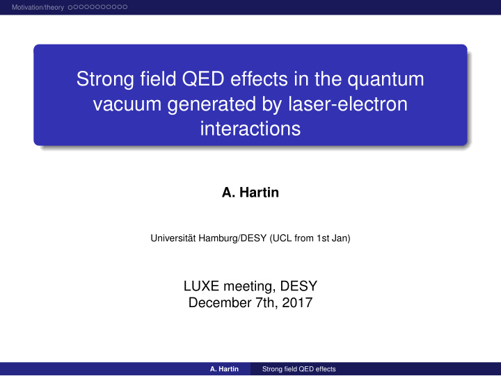 strong field qed effects in the quantum vacuum generated
