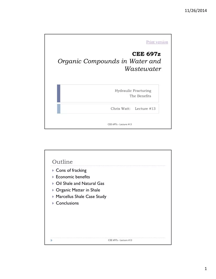 organic compounds in water and wastewater