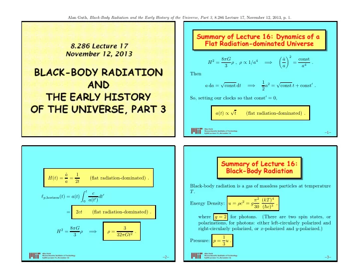 2 8 g a const h 2 1 a 4 3 a a 4 black body radiation
