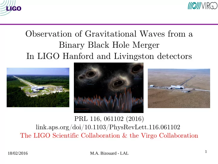 observation of gravitational waves from a binary black