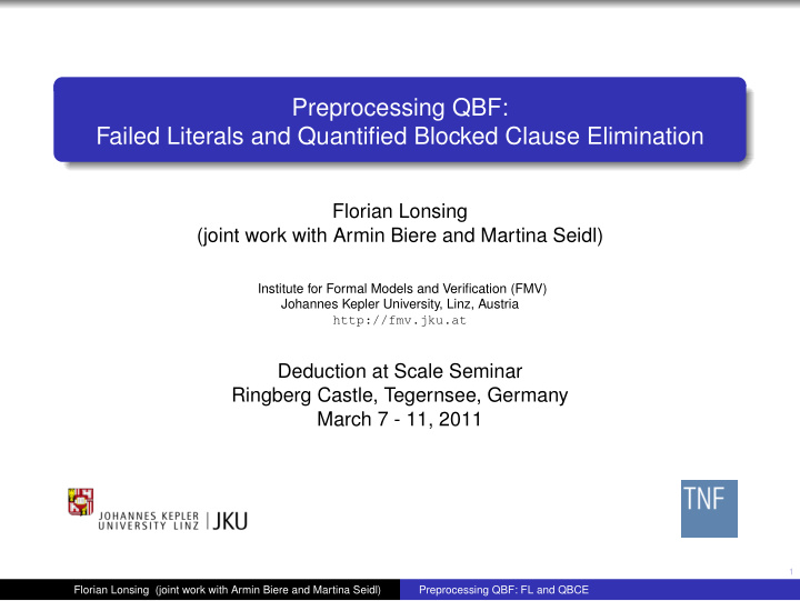 preprocessing qbf failed literals and quantified blocked