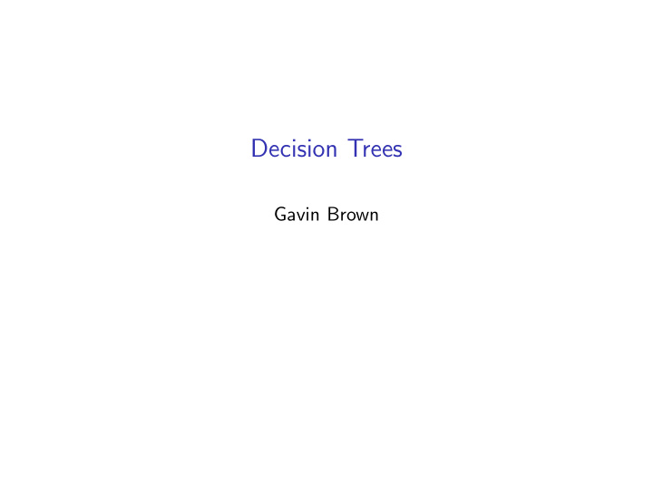 decision trees