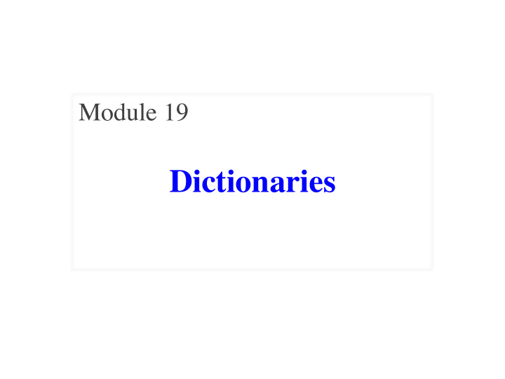 dictionaries key value pairs