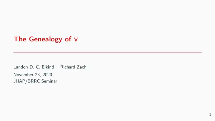 the genealogy of