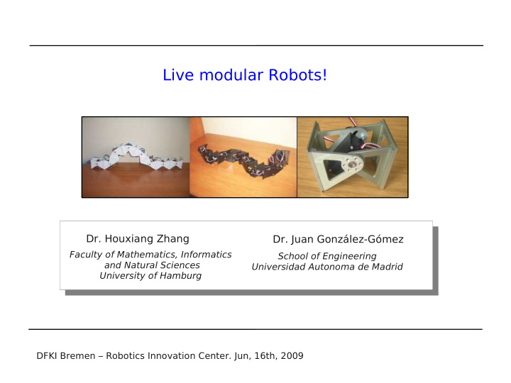 live modular robots