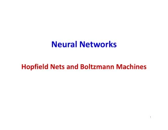 Neural Networks  Hopfield Nets and Boltzmann Machines  1  Recap: Hopfield network  At each time