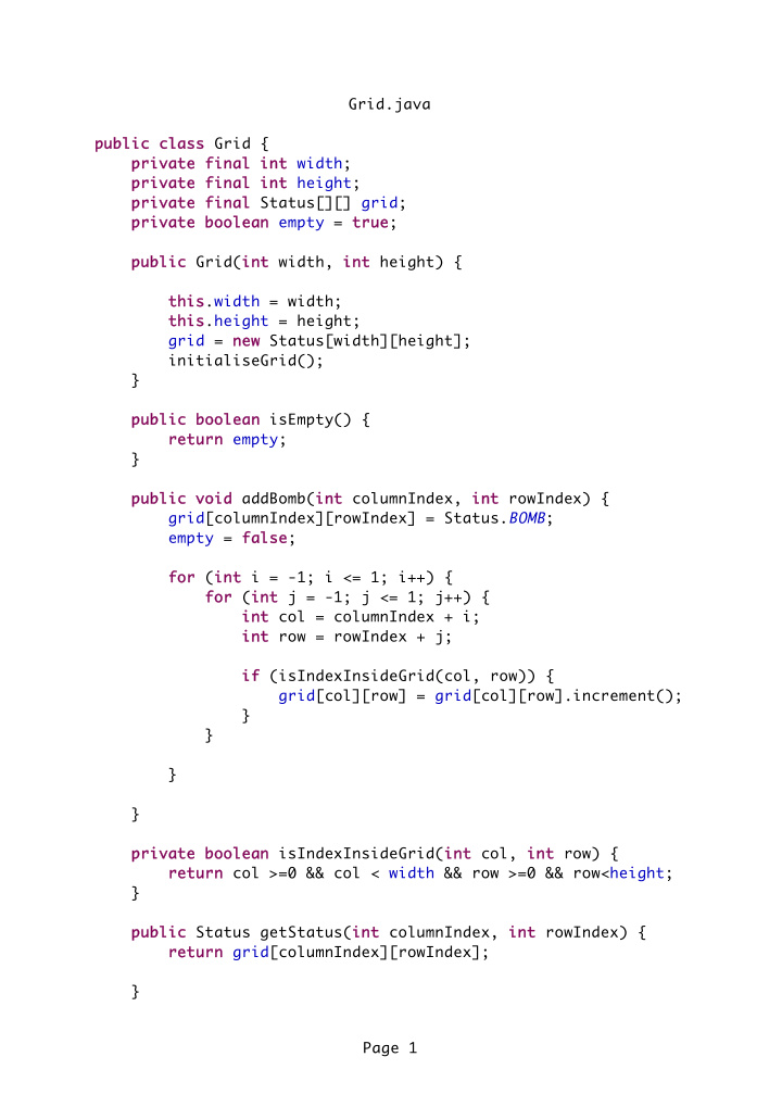 grid java public public class class grid private private
