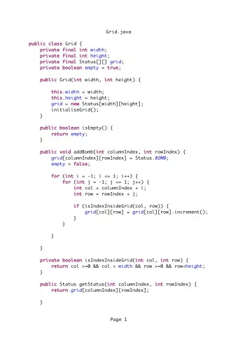 Grid.java  public  public class  class Grid {  private  private final  final int  int width;