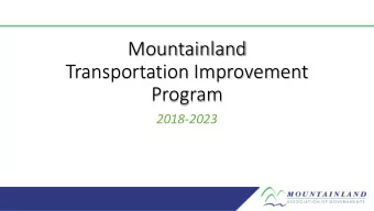 Transportation Improvement  Program  2018-2023  MAG TIP 2018-23  Review  Transportation Improvement