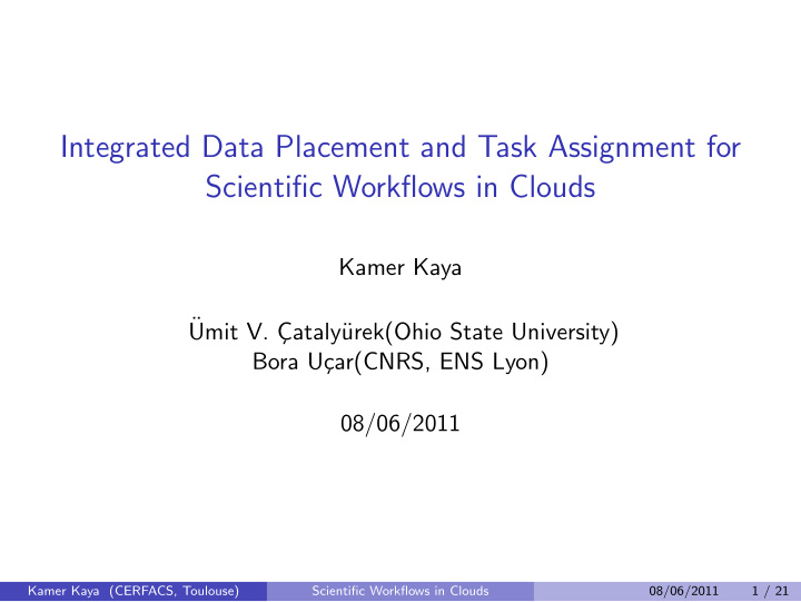 integrated data placement and task assignment for