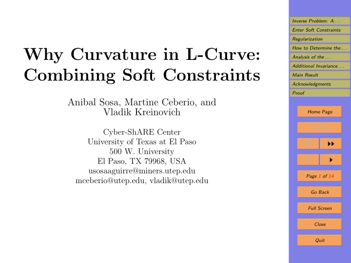 why curvature in l curve