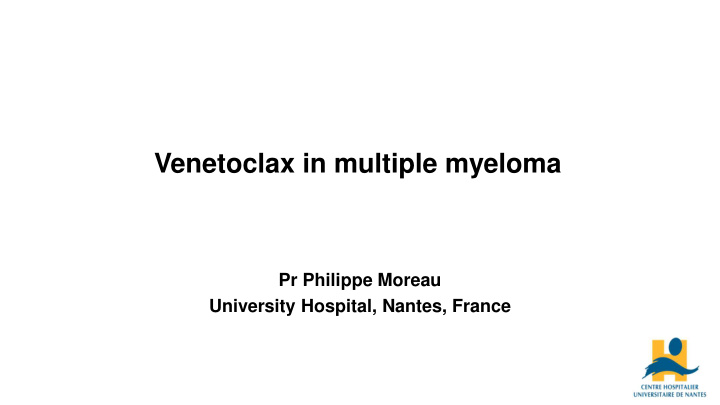 venetoclax in multiple myeloma