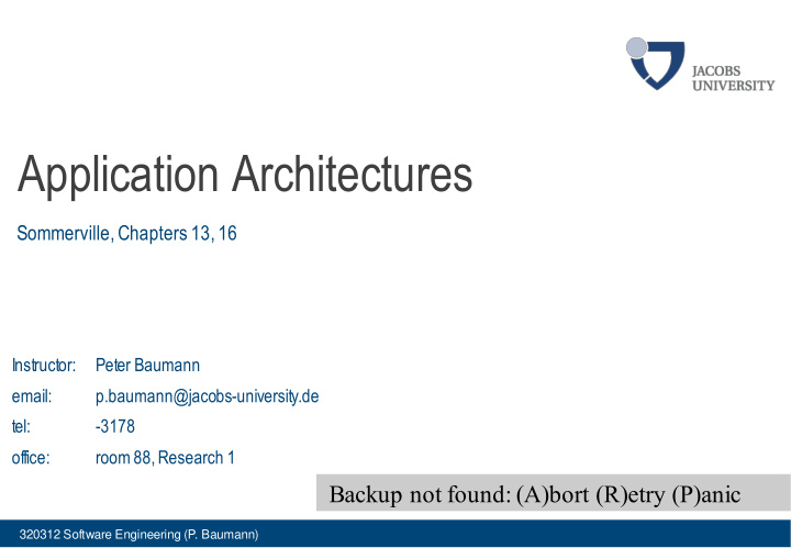 application architectures