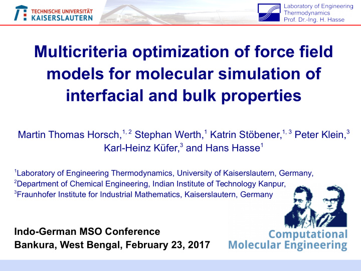 multicriteria optimization of force field models for