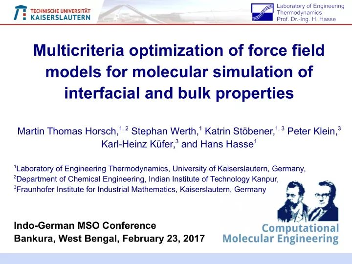 multicriteria optimization of force field models for