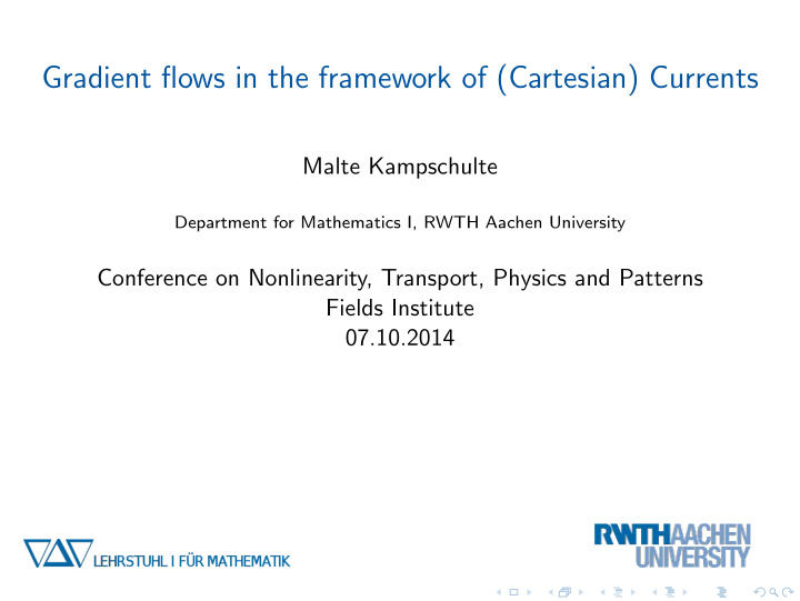 gradient flows in the framework of cartesian currents