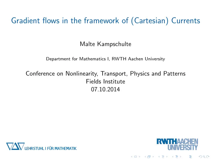 gradient flows in the framework of cartesian currents