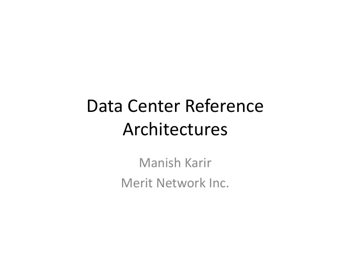 data center reference architectures