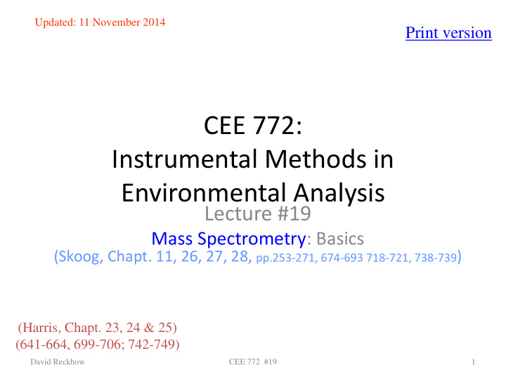 cee 772 instrumental methods in environmental analysis