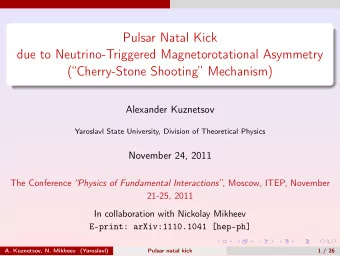 Pulsar Natal Kick  due to Neutrino-Triggered Magnetorotational Asymmetry  (Cherry-Stone