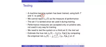 O and V , to yield   h  We cannot report L V ( h ) as the measure of performance  The set
