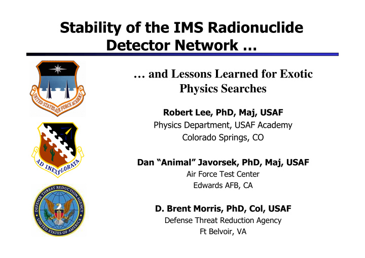 stability of the ims radionuclide detector network